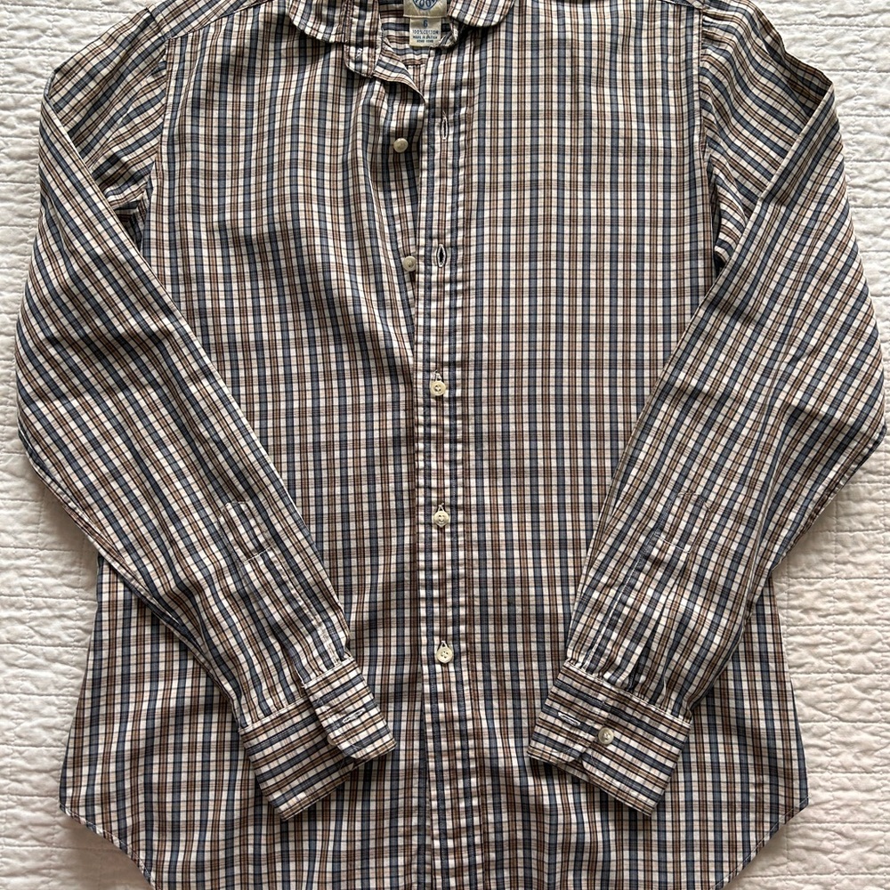 Women’s Vintage JG Hook Long-Sleeve Plaid Shirt - Brown & Blue